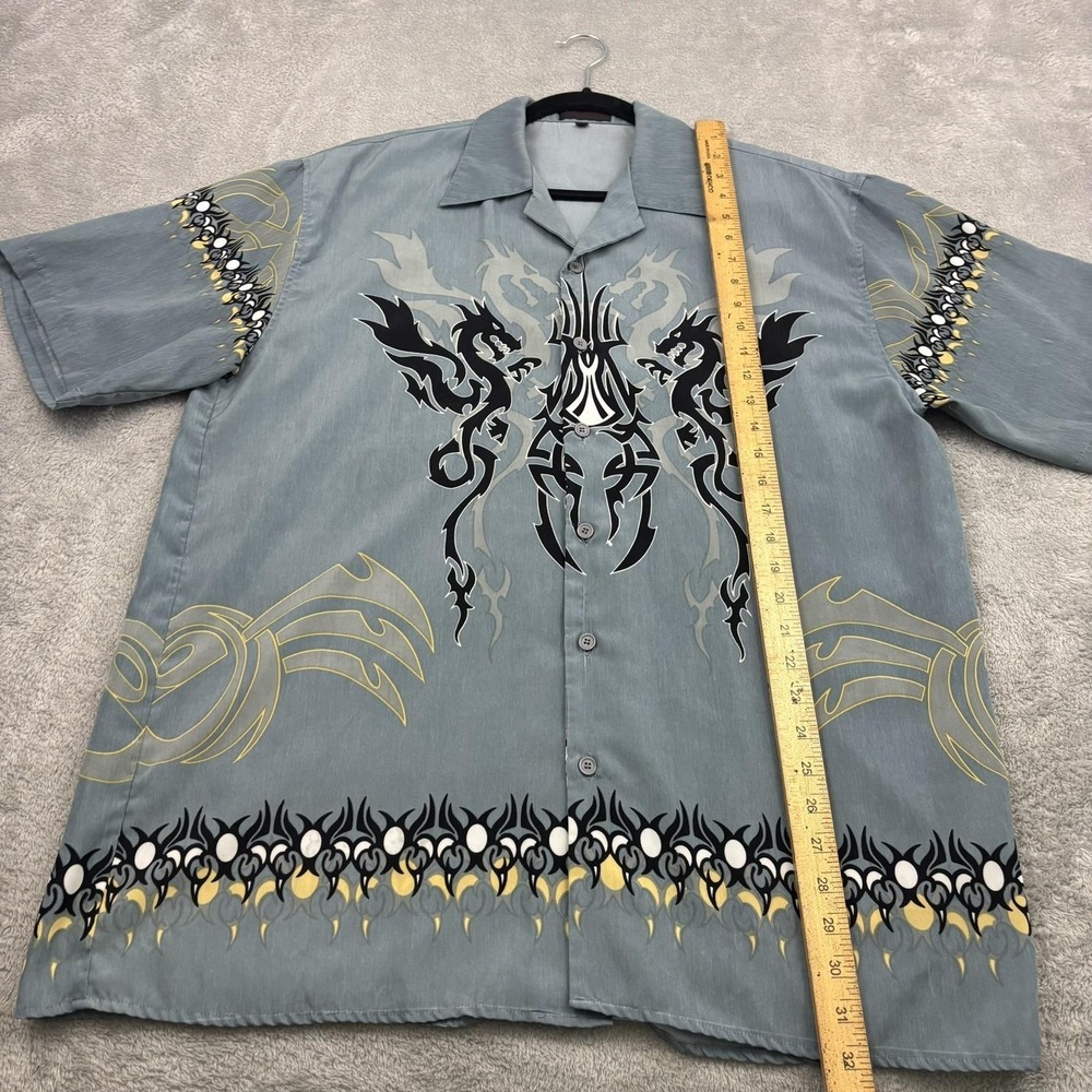 VTG Y2K Big Brother Shirt Mens XL Gray Dragon Tribal Graphic Short Sleeve Grunge - Picture 7 of 11